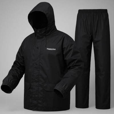 Water proof  Rain Coat With Pant (Happylon Black )